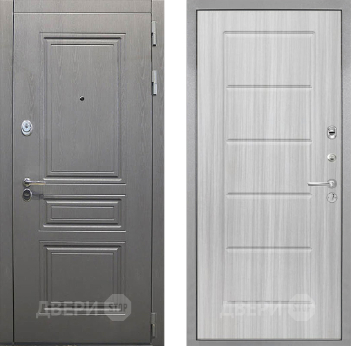 Входная металлическая Дверь Интекрон (INTECRON) Брайтон Графит ФЛ-39 Сандал белый в Красноармейске