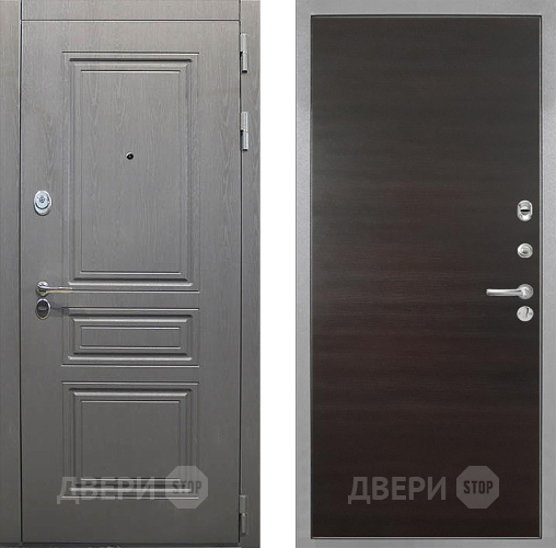 Входная металлическая Дверь Интекрон (INTECRON) Брайтон Графит Гладкая Эковенге поперечный в Красноармейске