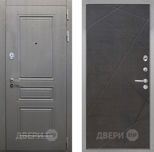 Входная металлическая Дверь Интекрон (INTECRON) Брайтон Графит Лучи-М Венге распил кофе в Красноармейске