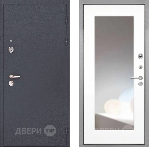 Входная металлическая Дверь Интекрон (INTECRON) Колизей ФЛЗ-120-М Зеркало Белый матовый в Красноармейске