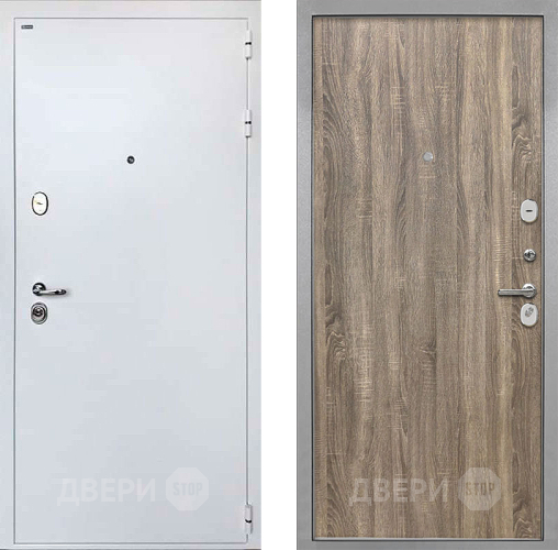 Входная металлическая Дверь Интекрон (INTECRON) Колизей White Гладкая Дуб турин в Красноармейске