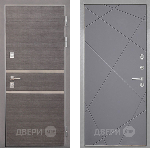 Входная металлическая Дверь Интекрон (INTECRON) Неаполь Лучи-М Графит софт в Красноармейске
