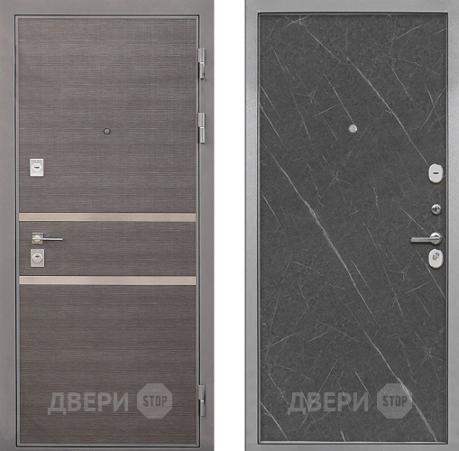 Входная металлическая Дверь Интекрон (INTECRON) Неаполь Гладкая Гранит лава оникс в Красноармейске