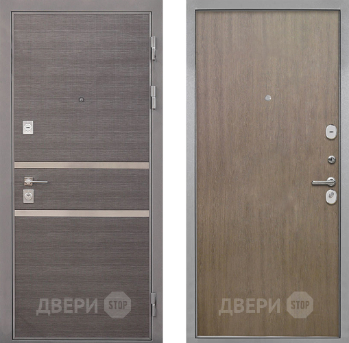 Входная металлическая Дверь Интекрон (INTECRON) Неаполь Гладкая шпон Венге коричневый в Красноармейске