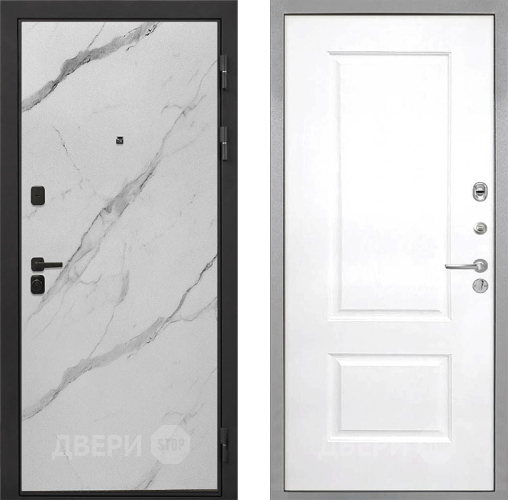 Входная металлическая Дверь Интекрон (INTECRON) Профит Black Мрамор Арктик Альба Роял Вуд белый в Красноармейске