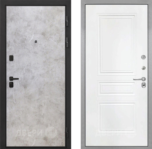 Входная металлическая Дверь Интекрон (INTECRON) Профит Black Мрамор Светлый ФЛ-243 Белый матовый в Красноармейске
