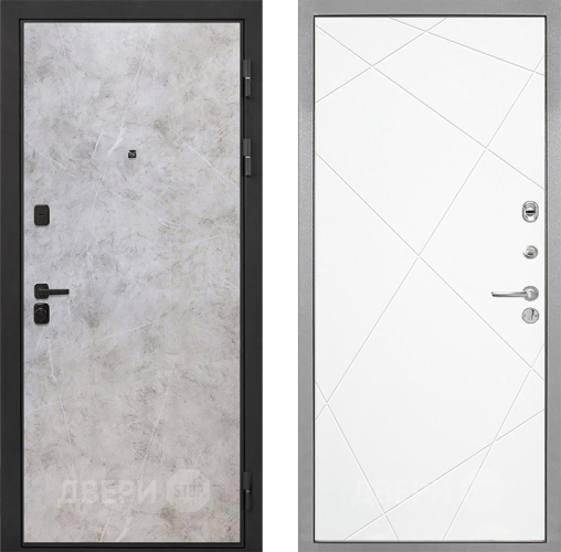 Входная металлическая Дверь Интекрон (INTECRON) Профит Black Мрамор Светлый Лучи-М Софт милк в Красноармейске