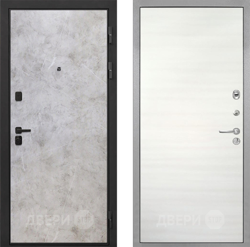 Входная металлическая Дверь Интекрон (INTECRON) Профит Black Мрамор Светлый Гладкая Дуб сильвер поперечный в Красноармейске