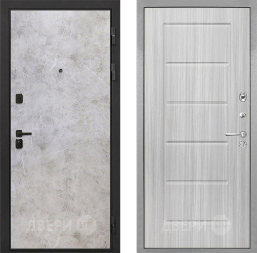 Входная металлическая Дверь Интекрон (INTECRON) Профит Black Мрамор Светлый ФЛ-39 Сандал белый в Красноармейске