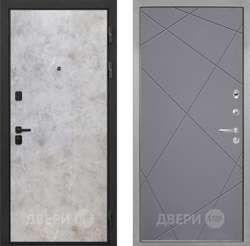 Входная металлическая Дверь Интекрон (INTECRON) Профит Black Мрамор Светлый Лучи-М Графит софт в Красноармейске