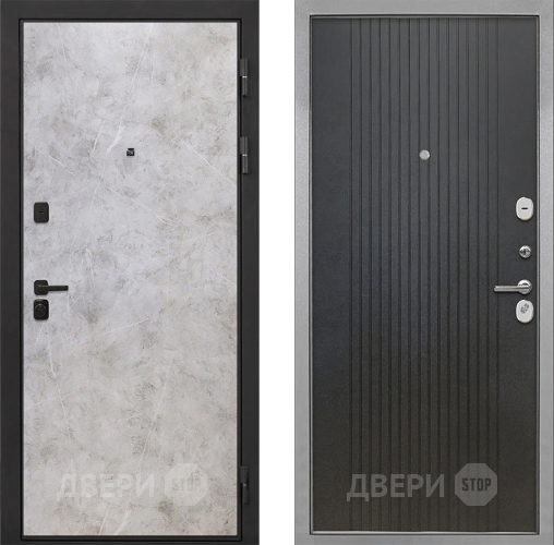Дверь Интекрон (INTECRON) Профит Black Мрамор Светлый ФЛ-295 Лофт черный в Красноармейске