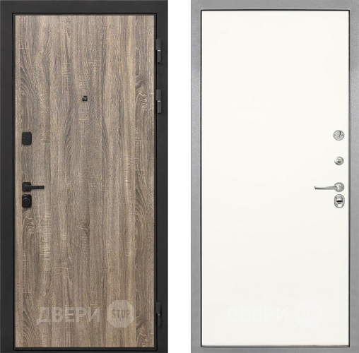 Входная металлическая Дверь Интекрон (INTECRON) Профит Black Дуб Турин Гладкая Слоновая кость в Красноармейске