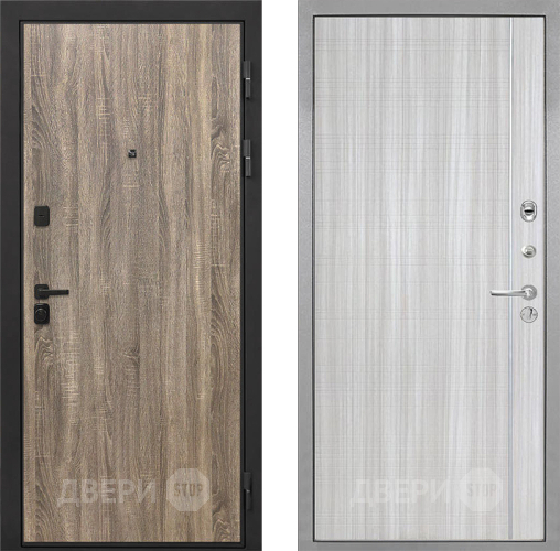 Входная металлическая Дверь Интекрон (INTECRON) Профит Black Дуб Турин В-07 с молдингом Сандал белый в Красноармейске