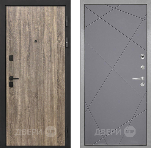Входная металлическая Дверь Интекрон (INTECRON) Профит Black Дуб Турин Лучи-М Графит софт в Красноармейске