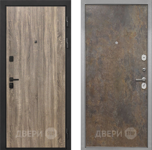 Входная металлическая Дверь Интекрон (INTECRON) Профит Black Дуб Турин Гладкая Гранж в Красноармейске