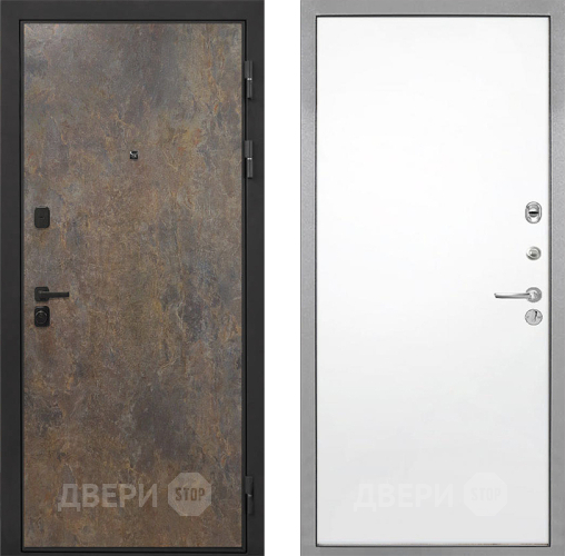 Входная металлическая Дверь Интекрон (INTECRON) Профит Black Гранж Гладкая Силк Сноу в Красноармейске