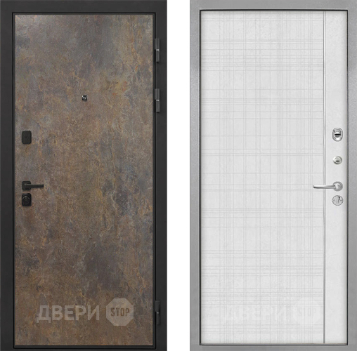 Входная металлическая Дверь Интекрон (INTECRON) Профит Black Гранж В-07 с молдингом Лофт белый в Красноармейске
