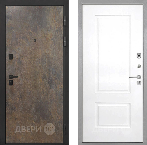 Входная металлическая Дверь Интекрон (INTECRON) Профит Black Гранж Альба Роял Вуд белый в Красноармейске