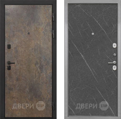 Входная металлическая Дверь Интекрон (INTECRON) Профит Black Гранж Гладкая Гранит лава оникс в Красноармейске