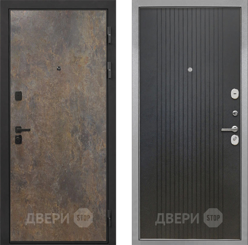 Входная металлическая Дверь Интекрон (INTECRON) Профит Black Гранж ФЛ-295 Лофт черный в Красноармейске
