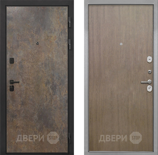 Входная металлическая Дверь Интекрон (INTECRON) Профит Black Гранж Гладкая шпон Венге коричневый в Красноармейске