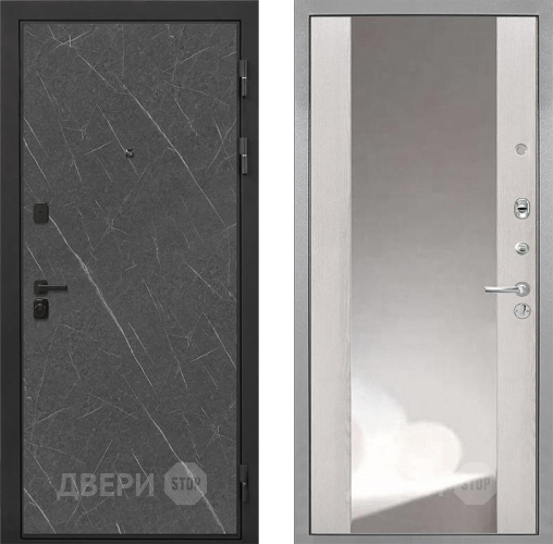 Входная металлическая Дверь Интекрон (INTECRON) Профит Black Гранит Лава Оникс ФЛЗ-516 Зеркало Сосна белая в Красноармейске