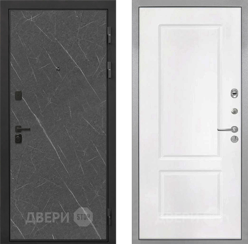 Входная металлическая Дверь Интекрон (INTECRON) Профит Black Гранит Лава Оникс КВ-2 Белый матовый в Красноармейске