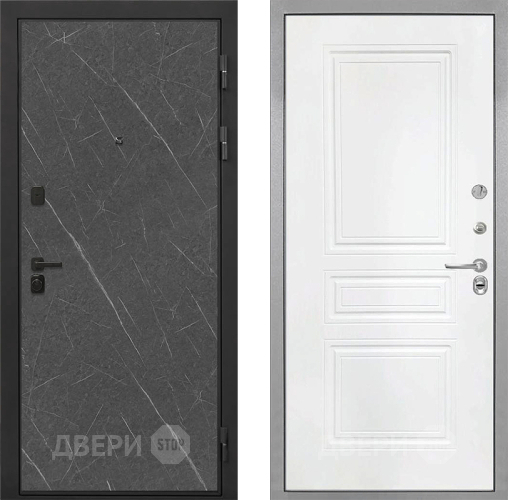 Входная металлическая Дверь Интекрон (INTECRON) Профит Black Гранит Лава Оникс ФЛ-243 Белый матовый в Красноармейске