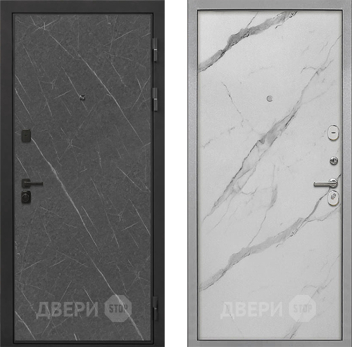 Входная металлическая Дверь Интекрон (INTECRON) Профит Black Гранит Лава Оникс Гладкая Мрамор натуральный арктик в Красноармейске