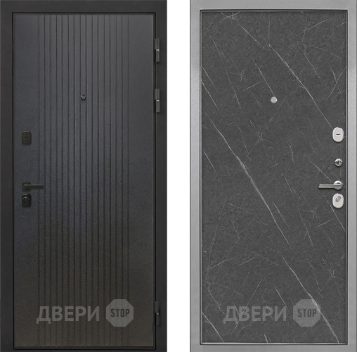 Входная металлическая Дверь Интекрон (INTECRON) Профит Black ФЛ-295 Гладкая Гранит лава оникс в Красноармейске