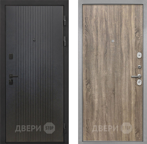 Входная металлическая Дверь Интекрон (INTECRON) Профит Black ФЛ-295 Гладкая Дуб турин в Красноармейске