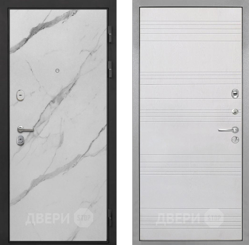 Входная металлическая Дверь Интекрон (INTECRON) Гектор Мрамор Арктик ФЛ-316 Белый ясень в Красноармейске
