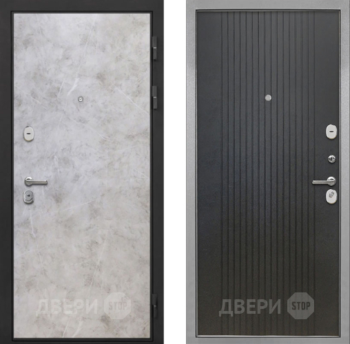 Входная металлическая Дверь Интекрон (INTECRON) Гектор Мрамор Светлый ФЛ-295 Лофт черный в Красноармейске