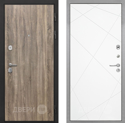 Входная металлическая Дверь Интекрон (INTECRON) Гектор Дуб Турин Лучи-М Софт милк в Красноармейске