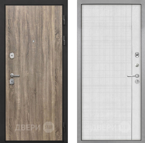 Входная металлическая Дверь Интекрон (INTECRON) Гектор Дуб Турин В-07 с молдингом Лофт белый в Красноармейске