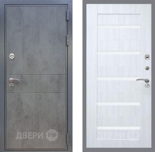 Входная металлическая Дверь Рекс (REX) ФЛ-290 СБ-14 стекло белое Сандал белый в Красноармейске