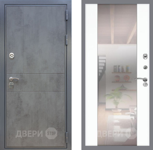 Входная металлическая Дверь Рекс (REX) ФЛ-290 СБ-16 Зеркало Силк Сноу в Красноармейске