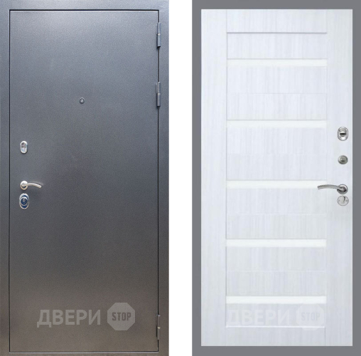 Входная металлическая Дверь Рекс (REX) 11 СБ-14 стекло белое Сандал белый в Красноармейске