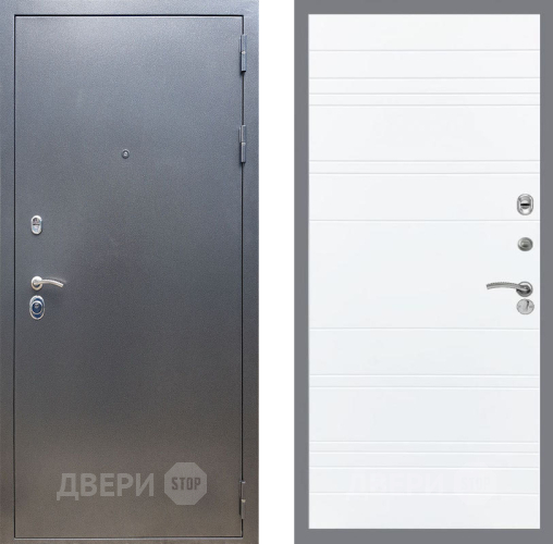 Входная металлическая Дверь Рекс (REX) 11 Line Силк Сноу в Красноармейске