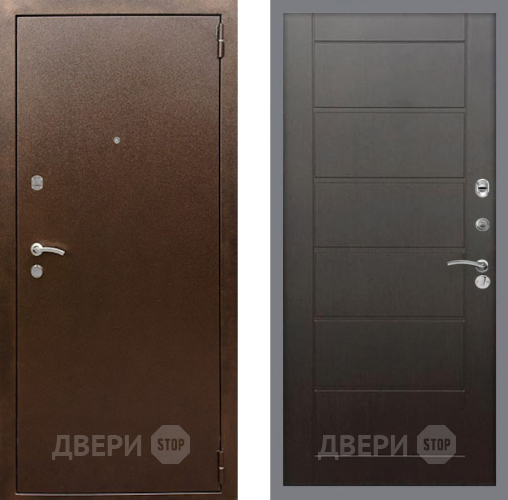 Входная металлическая Дверь Рекс (REX) 1А Медный Антик Сити Венге в Красноармейске
