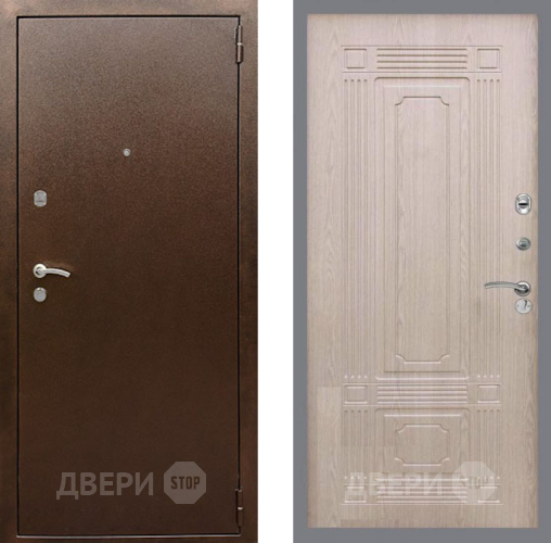Входная металлическая Дверь Рекс (REX) 1А Медный Антик FL-2 Беленый дуб в Красноармейске