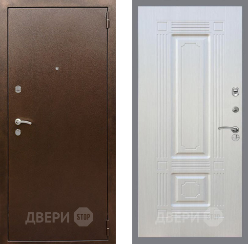 Входная металлическая Дверь Рекс (REX) 1А Медный Антик FL-2 Лиственница беж в Красноармейске
