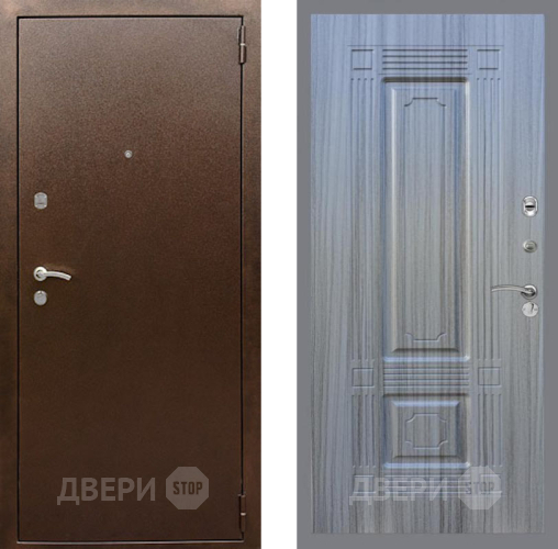 Входная металлическая Дверь Рекс (REX) 1А Медный Антик FL-2 Сандал грей в Красноармейске