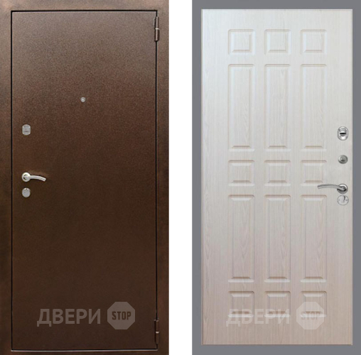Входная металлическая Дверь Рекс (REX) 1А Медный Антик FL-33 Беленый дуб в Красноармейске