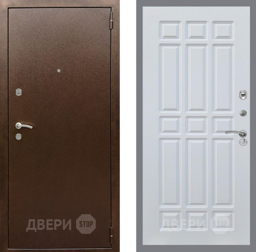 Дверь Рекс (REX) 1А Медный Антик FL-33 Белый ясень в Красноармейске