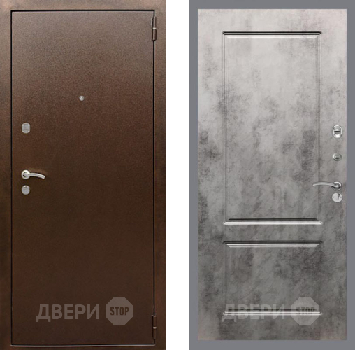 Входная металлическая Дверь Рекс (REX) 1А Медный Антик FL-117 Бетон темный в Красноармейске