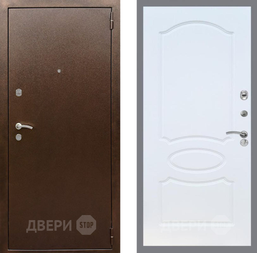 Дверь Рекс (REX) 1А Медный Антик FL-128 Белый ясень в Красноармейске