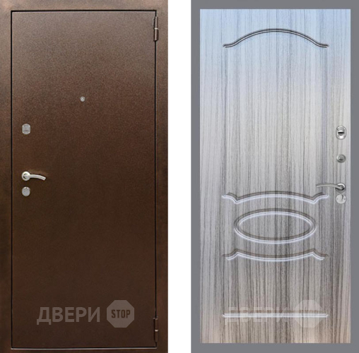 Входная металлическая Дверь Рекс (REX) 1А Медный Антик FL-128 Сандал грей в Красноармейске
