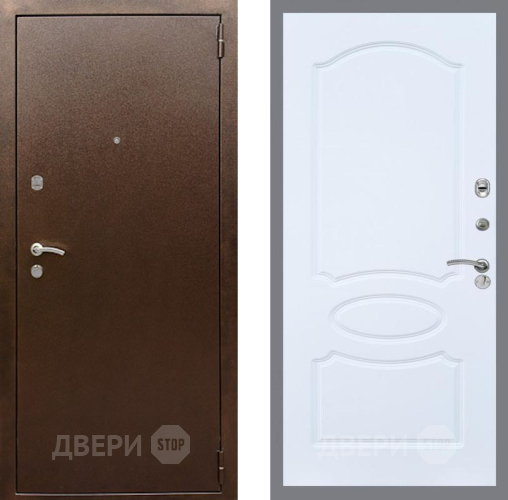 Входная металлическая Дверь Рекс (REX) 1А Медный Антик FL-128 Силк Сноу в Красноармейске