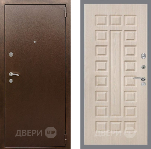 Входная металлическая Дверь Рекс (REX) 1А Медный Антик FL-183 Беленый дуб в Красноармейске